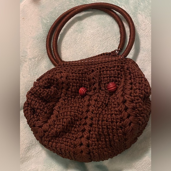 Unbranded Hand Made in Ecuador Crochet Brown Bag. NWOT Zip Closure. - Picture 2 of 12